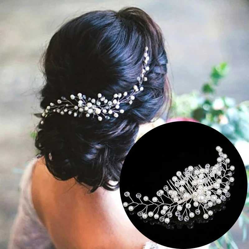 Crystal Pearl Wedding Hair Combs Hair Accessories for Bridal Hair Clips Pin Accessories Jewelry Handmade Women Head OrnamentsX240913