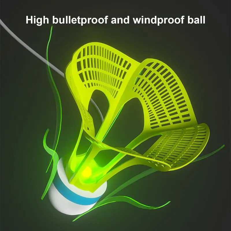 Elastic Badminton Trainer Set Fun Badminton Solo Trainer Kids with Luminescent Badminton Balls Badminton Training Equipment Y240912