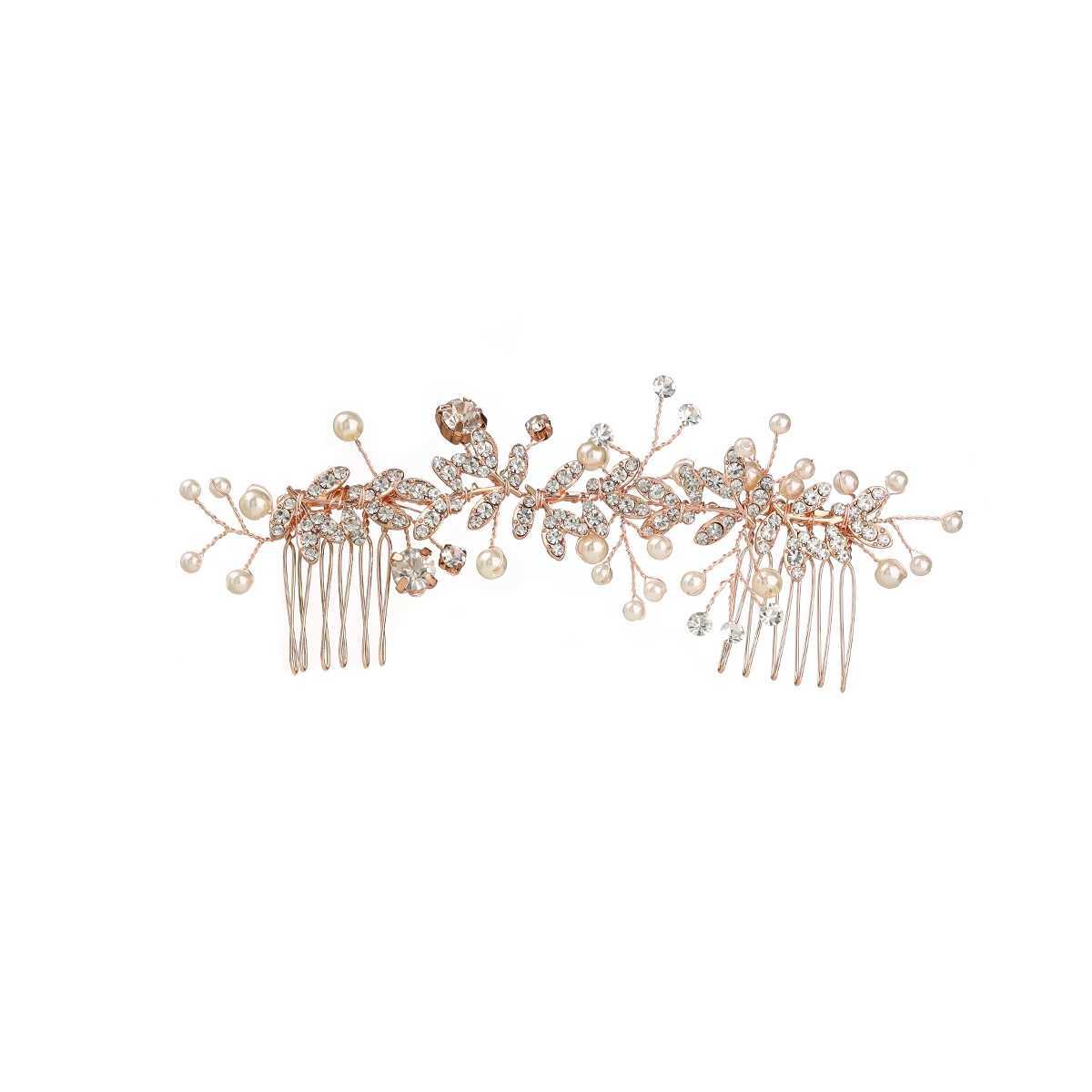 Handmade Wedding Crytal Hair Comb with Pearl for bridalX240913