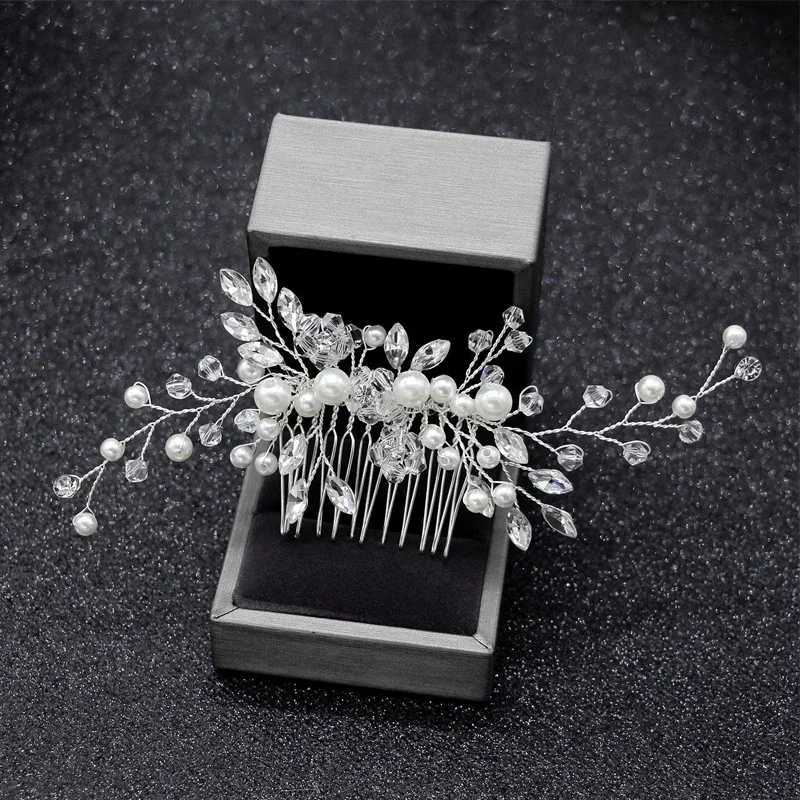 Silver Color Pearl Rhinestone Wedding Hair Combs Hair Accessories for Women Accessories Hair Ornaments Jewelry Bridal HeadpieceX240913