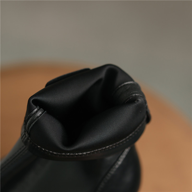 Hot Flock Stretch Boots Winter Slip-On Ankle Boots Fashion Pointed Toe Women Boots Thin Heel Handmade Stretch Fabric Women Shoes