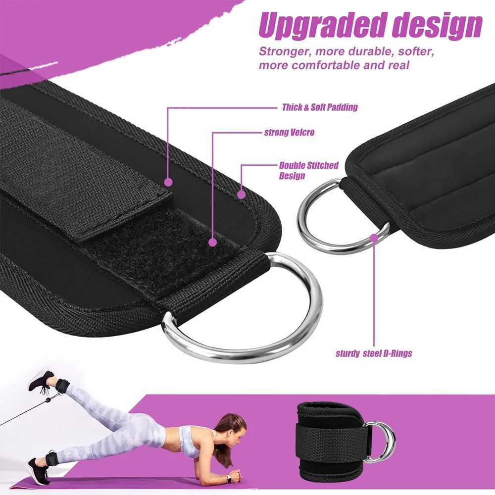 Sports Ankle Strap for Cable Machines Enhanced Booty Glute Leg Gym Ankle Cuff for Kickbacks Adjustable D-Ring Support Cuffs Y240913