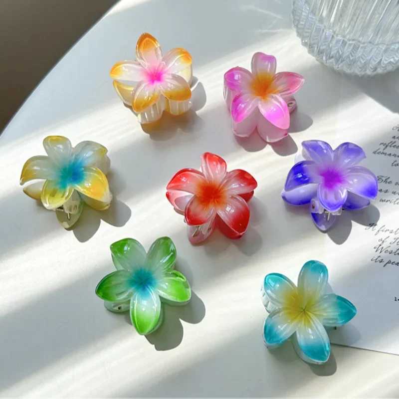 Bohemia Style Flower Large Hair Claw Fashion Flower Hair Clips for Women Hairpin Beach Vacation Girls Hair AccessoriesX240912