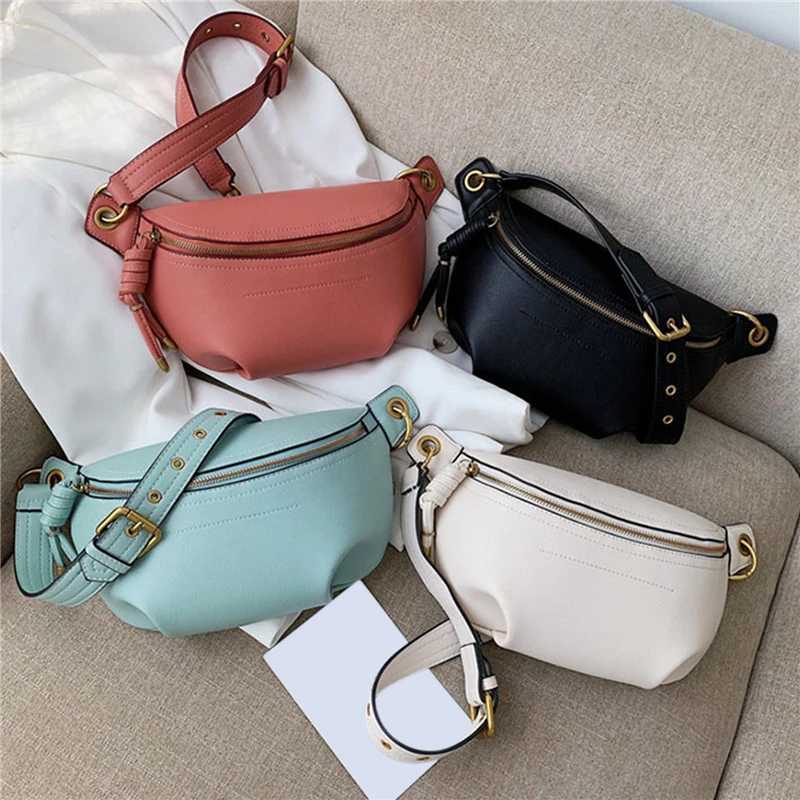 Women Waist Packs White Purse Leather Fanny Letter Belt Bags Shoulder Messenger Female Wallet Fashion Chest Crossbody Bag Pouch Z240912