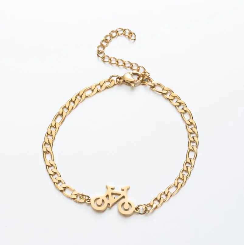 Personality Unique Bicycle Bracelets Bangles for Women Stainless Steel Adjustable Chain Charm Bracelet Minimalist JewelleryX240913