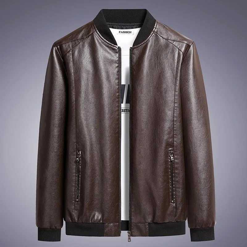 Mens Autumn Winter Leather Jackets Mens Korean Fashion Casual Slim Motorcycle PU Leather Coats Plus Size Bomber Jackets 7XL 8XLX240913