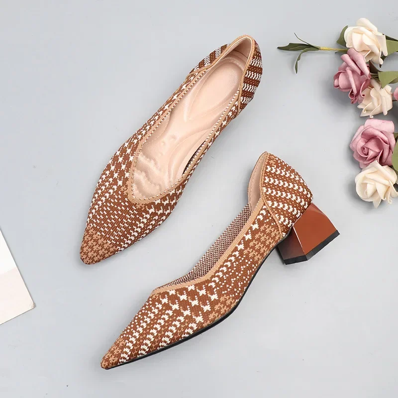 Leopard Mesh Ballet Flats, Breathable Slip-on Pointed Toe Casual Loafers
