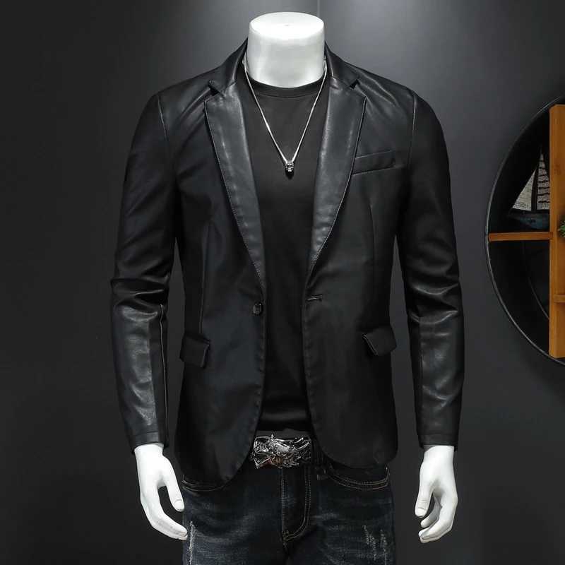 Black Jaqueta De Couro Masculina Outwear PU Leather Coats 5XL Autumn 2022 Faux Jacket Motorcycle Turn Down JacketsX240913
