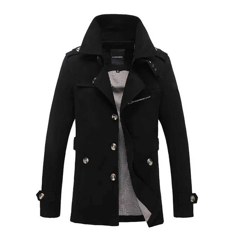 Brand Male Overcoat Long Jacket Coat Men Mens Trench Coat Trenchcoat Windbreaker Outwear Cotton Fabric Clothing Y240913