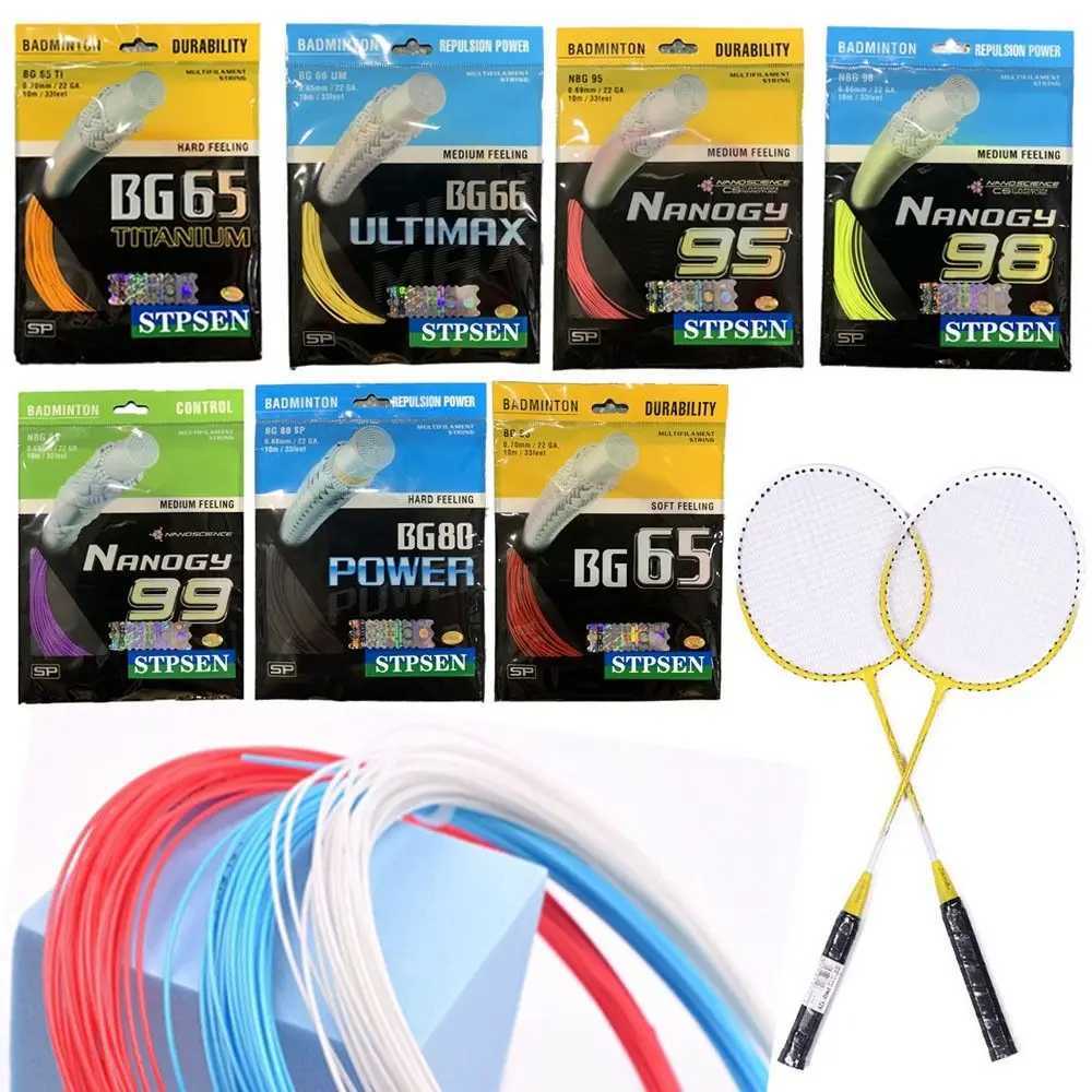 Random Color Badminton Racket String Tool Dia.0.7mm Length 10M Racquet Wire BG65 BG65Ti BG66ultmax Racquet Stringing Y240912