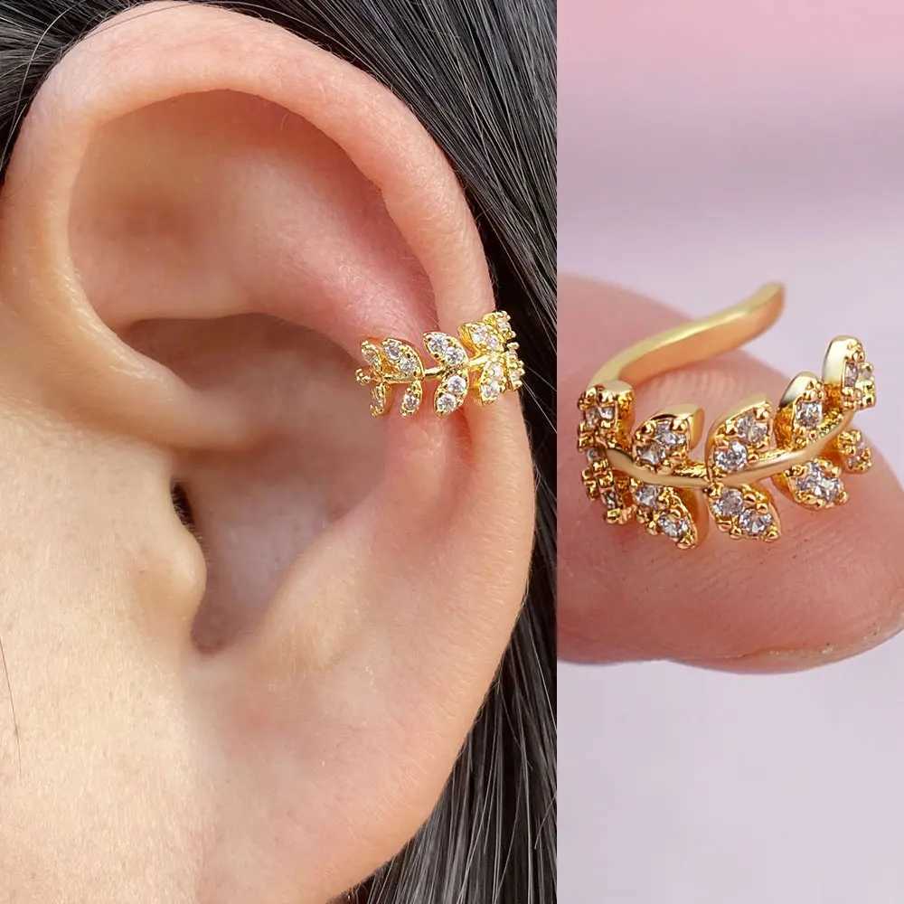 1Piece Crystal CZ Clip On Earring EarCuff Without Piercing Helix Cartilage Ear Clip Ear Wrap Earrings Women Teen CuffsX240913