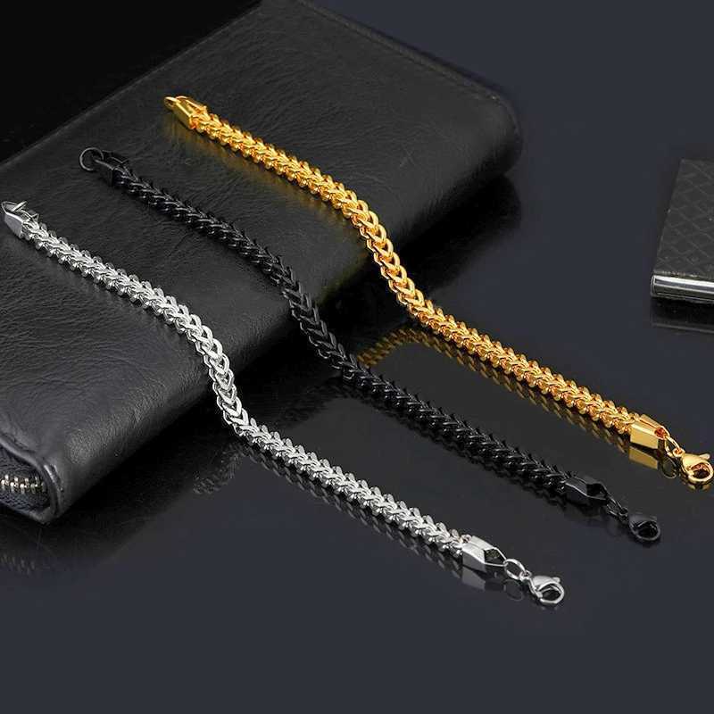 Fashion Stainless Steel Whip Chain Bracelet Personalized Simple Mens Hip Hop Casual Titanium Steel Jewelry Gift for FriendsX240913