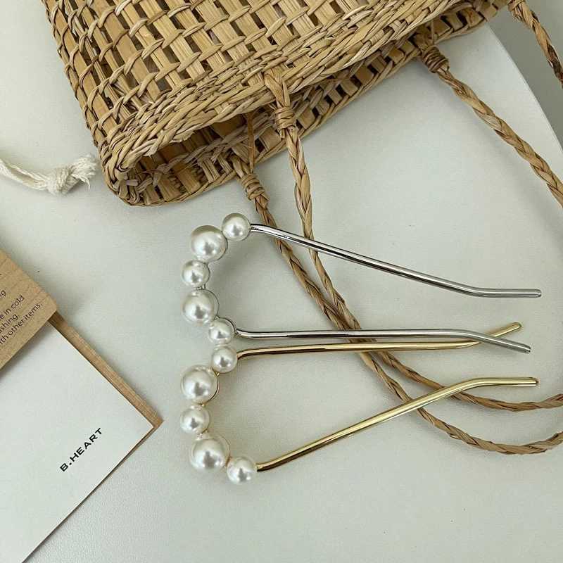 U Shaped Hairpins Hair Clips for Women Korean Style Elegant Metal Forks Vintage Pearl Styling Hairpins Hair Styling Tools GiftsX240913