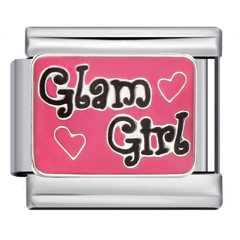 Girl Element Titanium Steel Welding enamel Wristband Cartoon DIY Italian Bracelet Italian Charm Links Stainless Steel Fit 9Mm Bracelet Jewelry DIY Mak