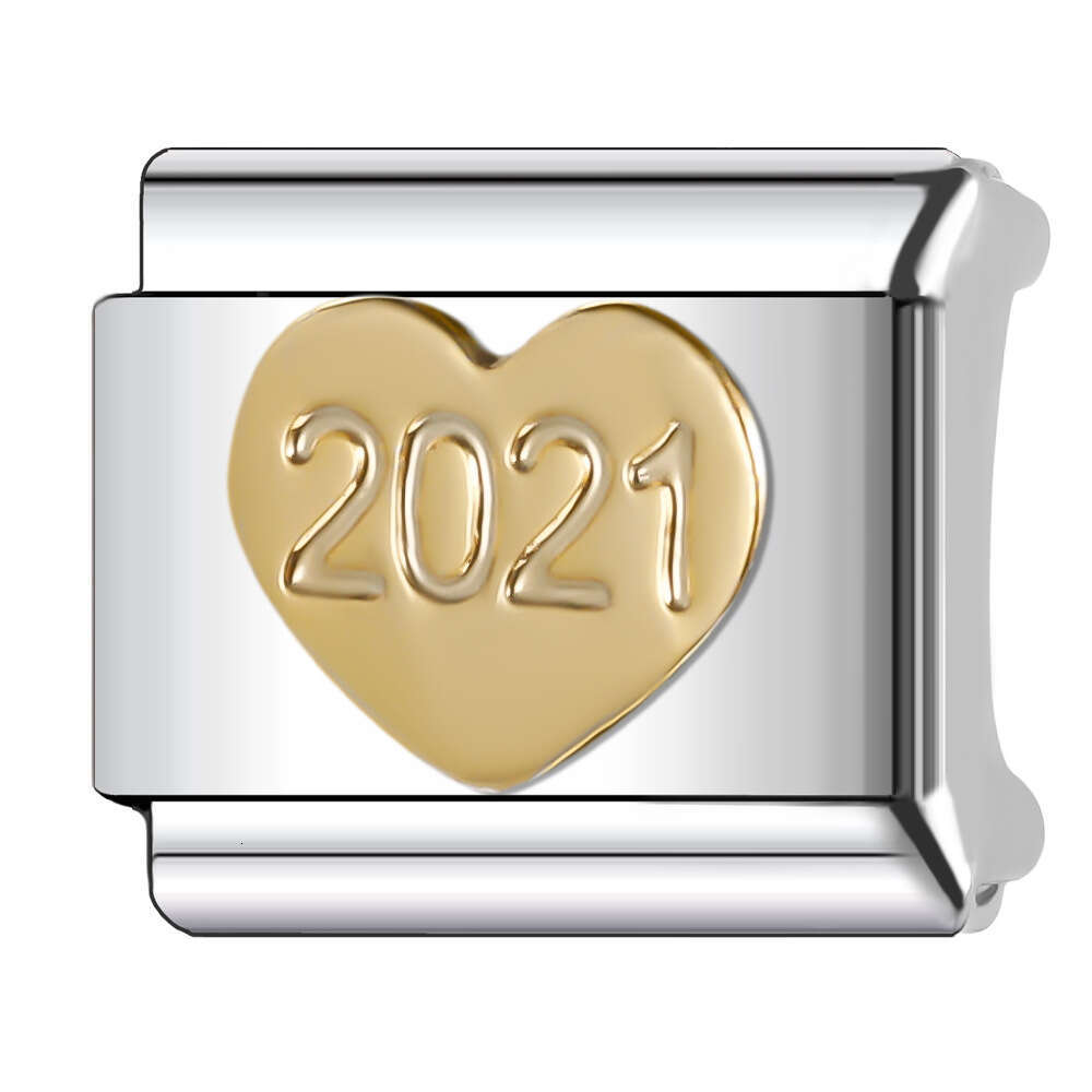 New Women's Gift Sweet heart love heart Bead Italian Charms Links Bangle Beads Fit 9mm Stainless Steel Bracelet Making DIY For Women Fashion Jewe