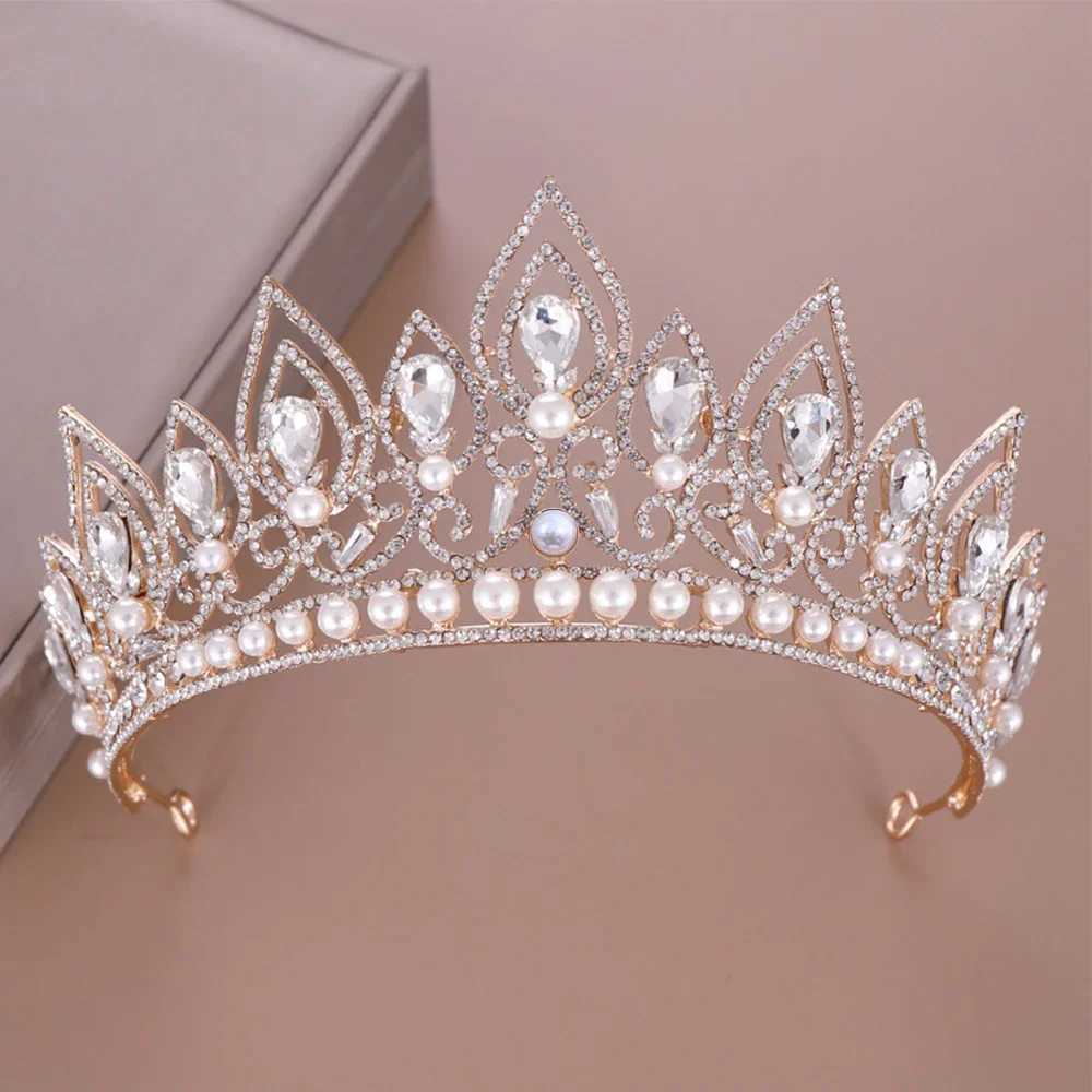 Luxury Baroque Crystal Crowns Princess Rhinestone Tiaras Bridal Pageant Prom Diadem Bride Headbands Wedding Hair AccessoriesX240913