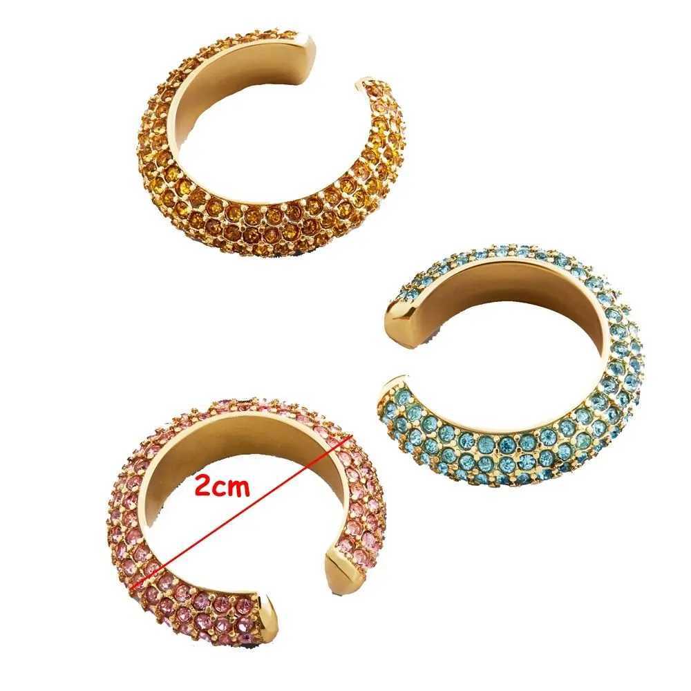 1PC Ear Cuff Earrings Punk Rhinestone Ear Wrap Clip Not Pierced C Shape Ear Clip Gold Silver Jewelry Earring Earcuffs FashionX240913