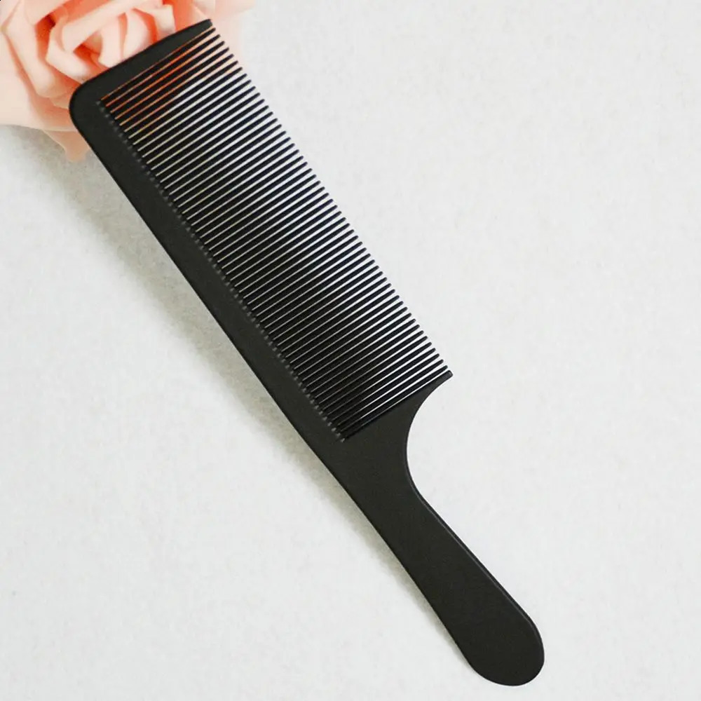 1PC Black Flattop Hair Cutting Comb Heat Resistant Tool Hairdressing Stylist Salon Carbon Antistatic Combs 240911