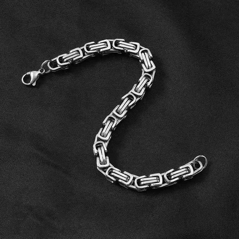 Korean fashion 18k Gold color Silver Plated exquisite 5MM Chain Bracelets for Men Charm Women Jewelry Wedding Party Holiday giftX240913