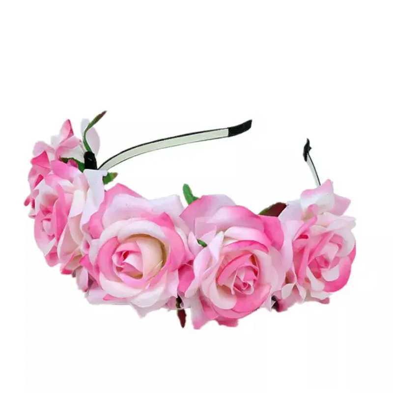 Headbands Halloween Red Rose Hair Band hairhoop Cosplay Costume Party Flannel Flowers Crown Headband Festival Garland Wedding Headpie H240913