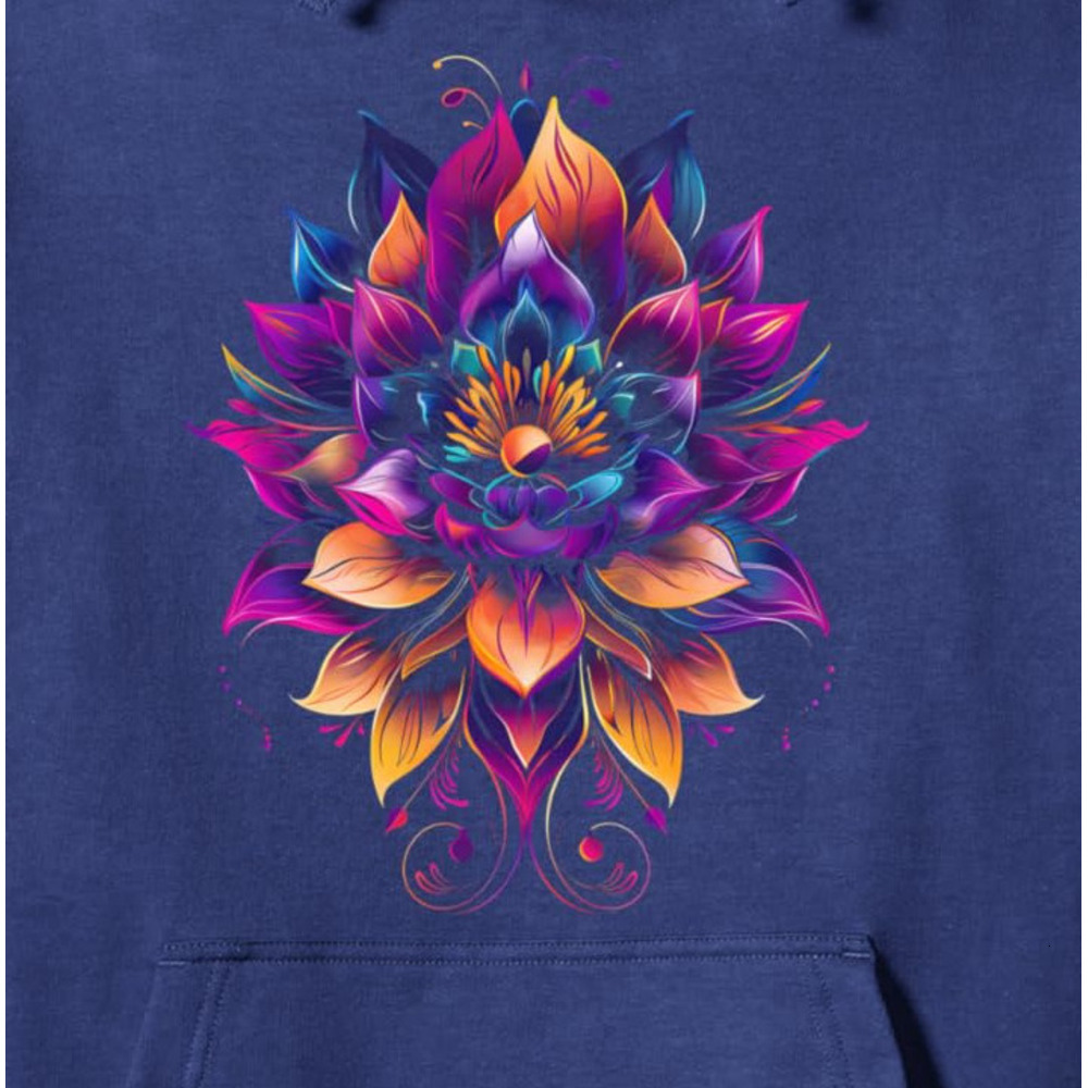 Hoodie for Mens Womens Lotus Flower Boho Floral Design for Women Pullover Hoodie Graphic Hoodies sweatshirt Pullover Long Sleeve