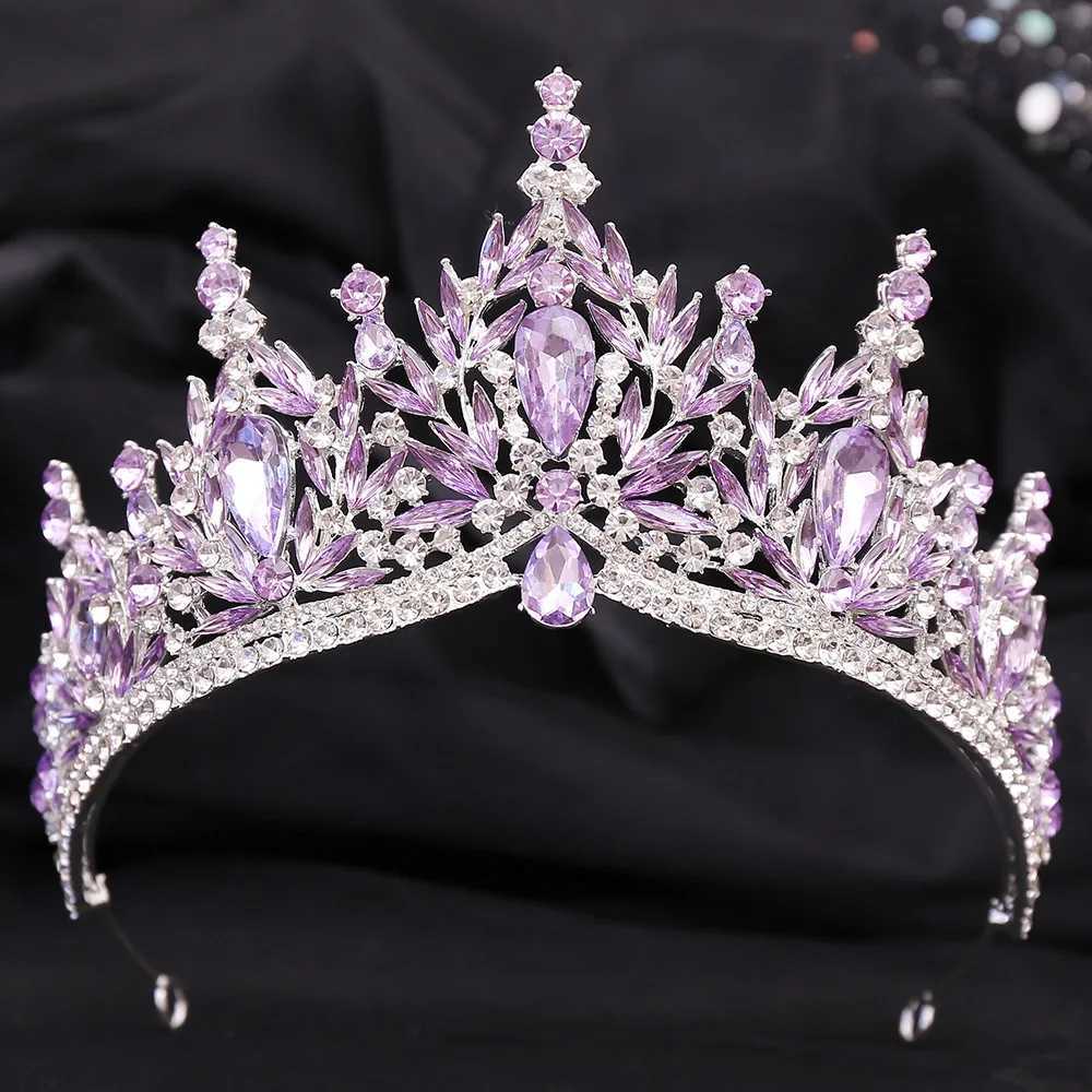 DIEZI 9 Colors Baroque Luxury Big Water Drop Crystal Tiara For Women Wedding Girls Birthday Party Elegant Crown Hair AccessoriesX240913