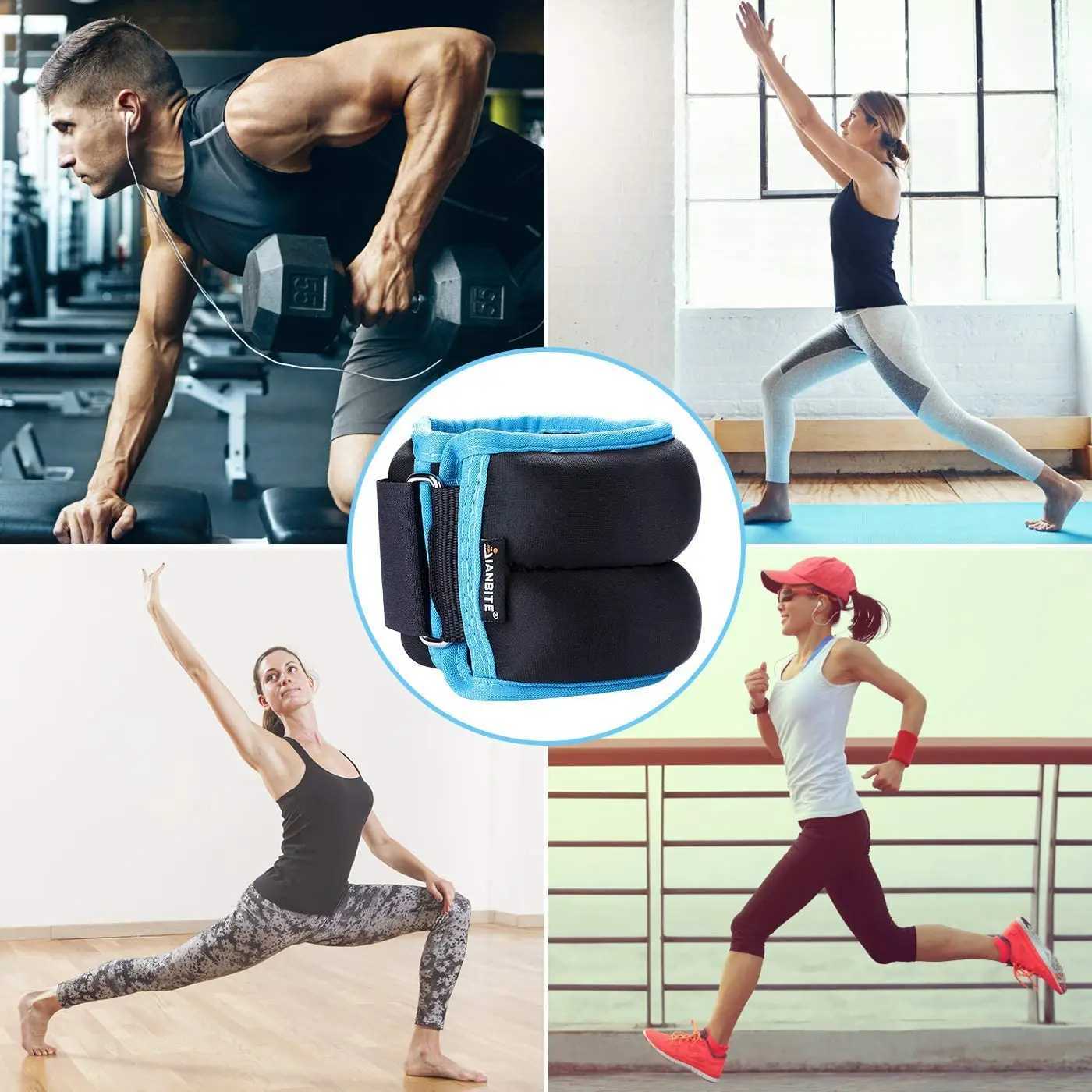 1 pair 1kg Adjustable Wrist Ankle Weights Straps Fitness Ankle Weights Sandbag for Running Crossfit Yoga Training Foot Cuffs Y240913