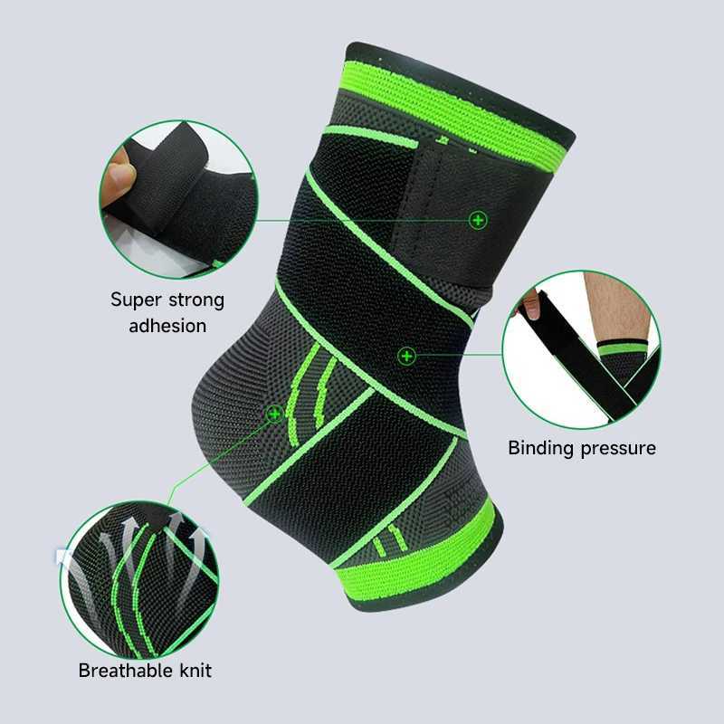 Ankle Support Brace Adjustable Strong Compression Knittd Ankle Sleeve For Men Women Sports Protection Y240913