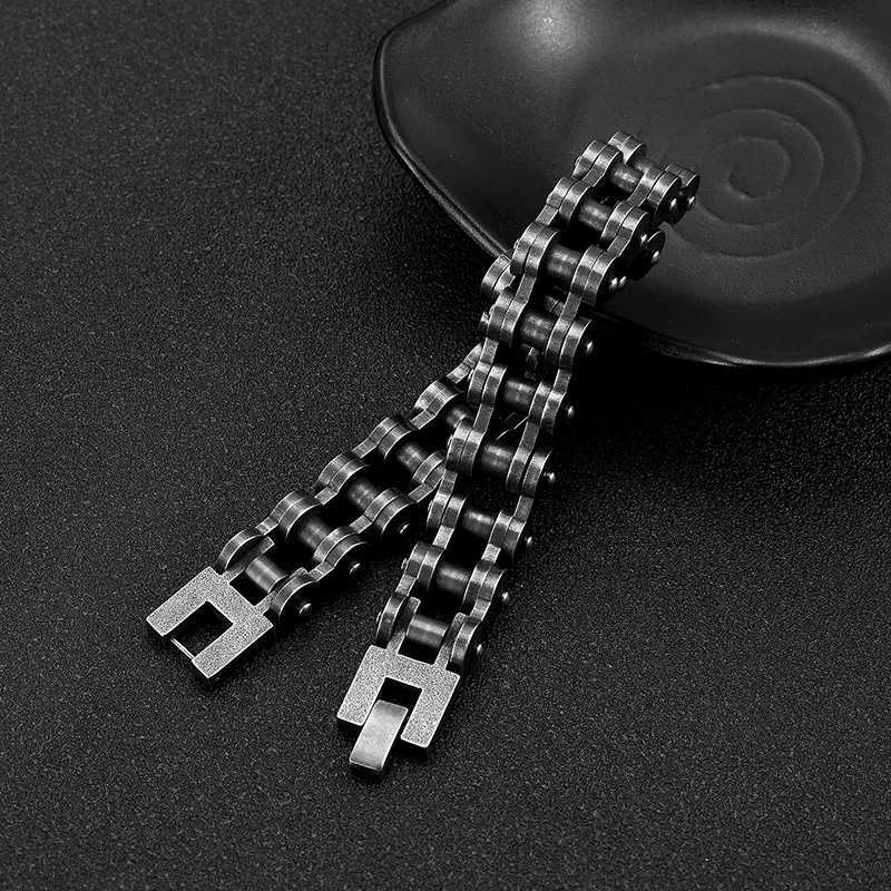 MKENDN Locomotive Men Punk Rock Bicycle Chain Bracelet Wristband Fashion Stainless Steel Motorcycle Bracelets Male PulseiraX240913