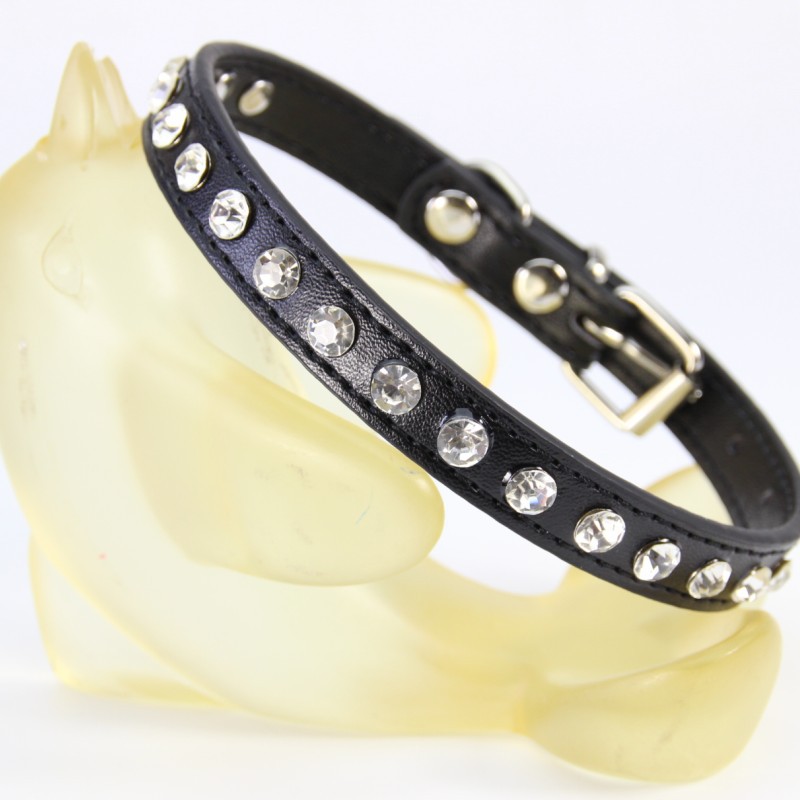 Rhinestone pet collar dog neck PU leather dog leash Rhinestone neck neck