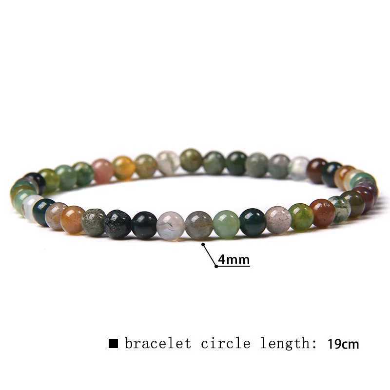 4mm Chakra Bead Energy Bracelet Natural Round Agate Elastic Bracelet Mens Handmade Yoga Jewelry W240913