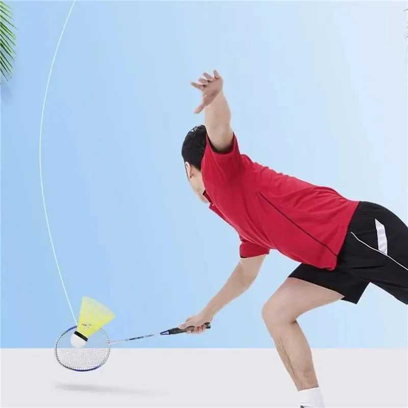 Self Study Badminton Trainer Portable Practice Robot Professional Stretch Badminton Training Tool Self-Study Shuttlecock Rebound Y240912