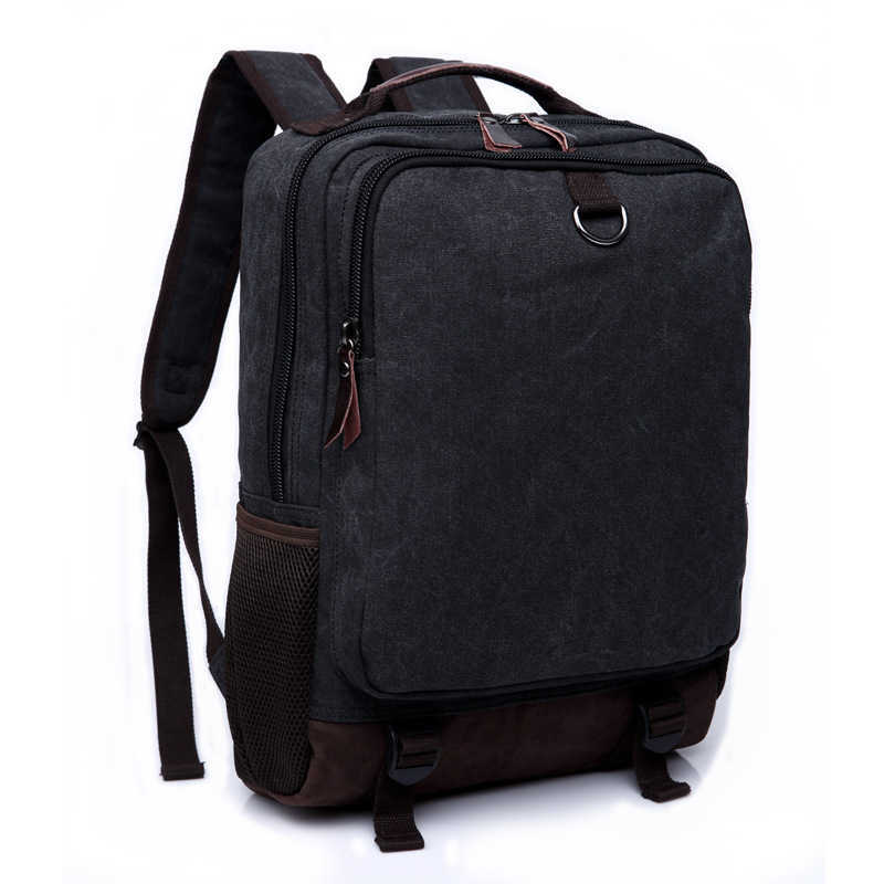 Korean casual men's bag multi compartment Canvas Backpack men's backpack 240915
