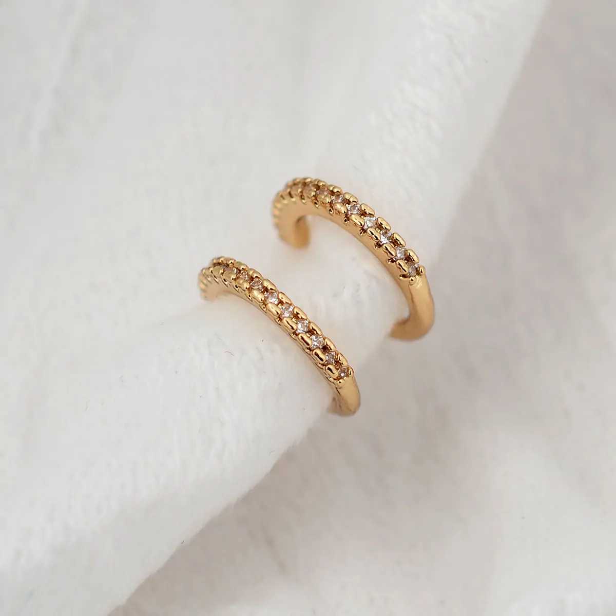 2 PCS/Bag Simple Earcuff Clip on Earrings for Girl CZ Ear Cuff Non Pierced Earring No Without Hole Women Cartilage EarringsX240913