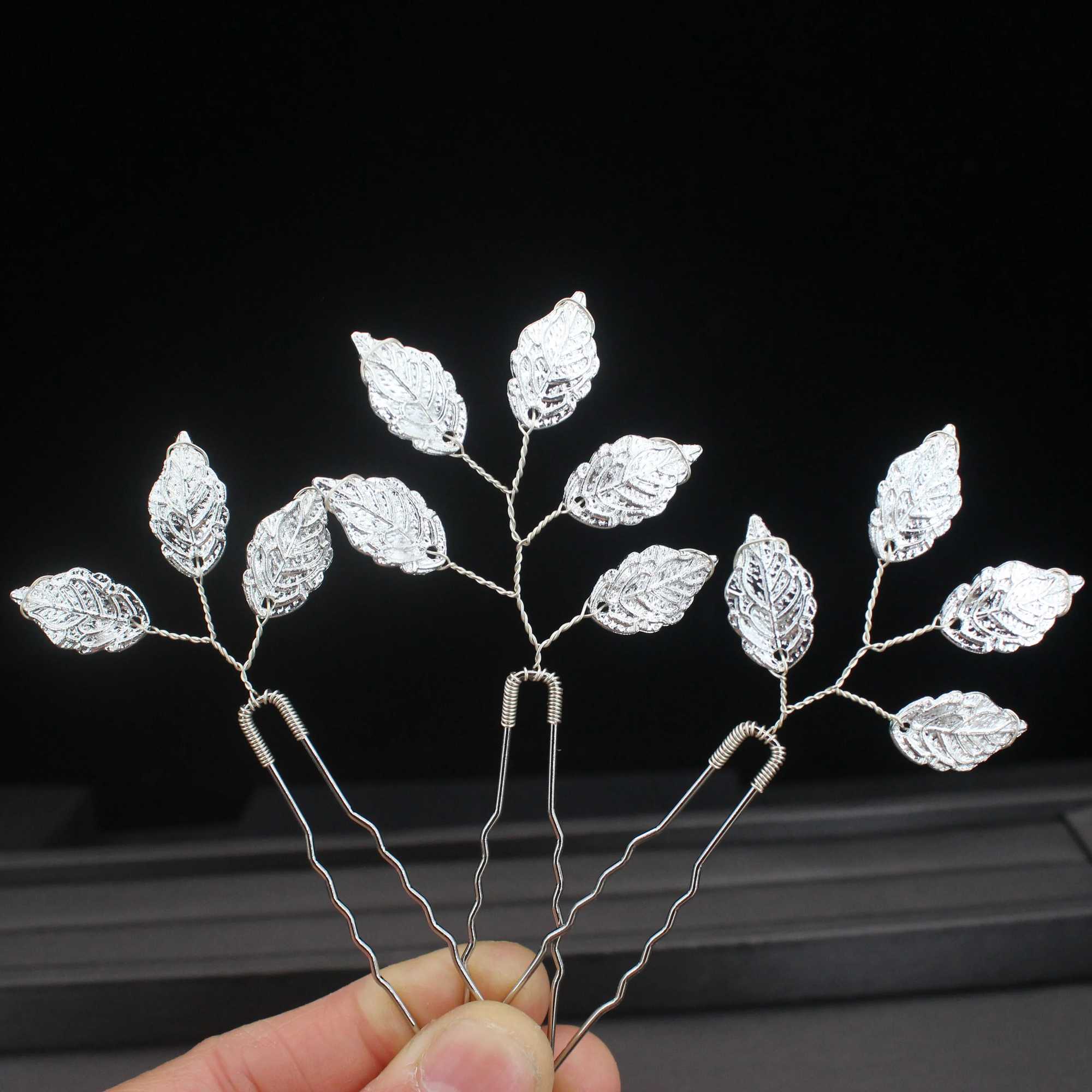 Women U-shaped Pin Metal Barrette Clip Hairpins Gold Color Leaf Bridal Hair Jewelry Accessory DIY Wedding Hairstyle Design ToolsX240913