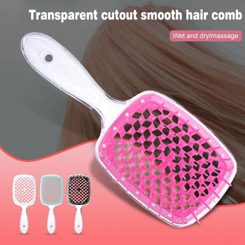 Fluffy Modeling Comb Mesh Hairdressing Hair Smoothing Honeycomb Plastic Massage Dry And Wet Hollow 240911