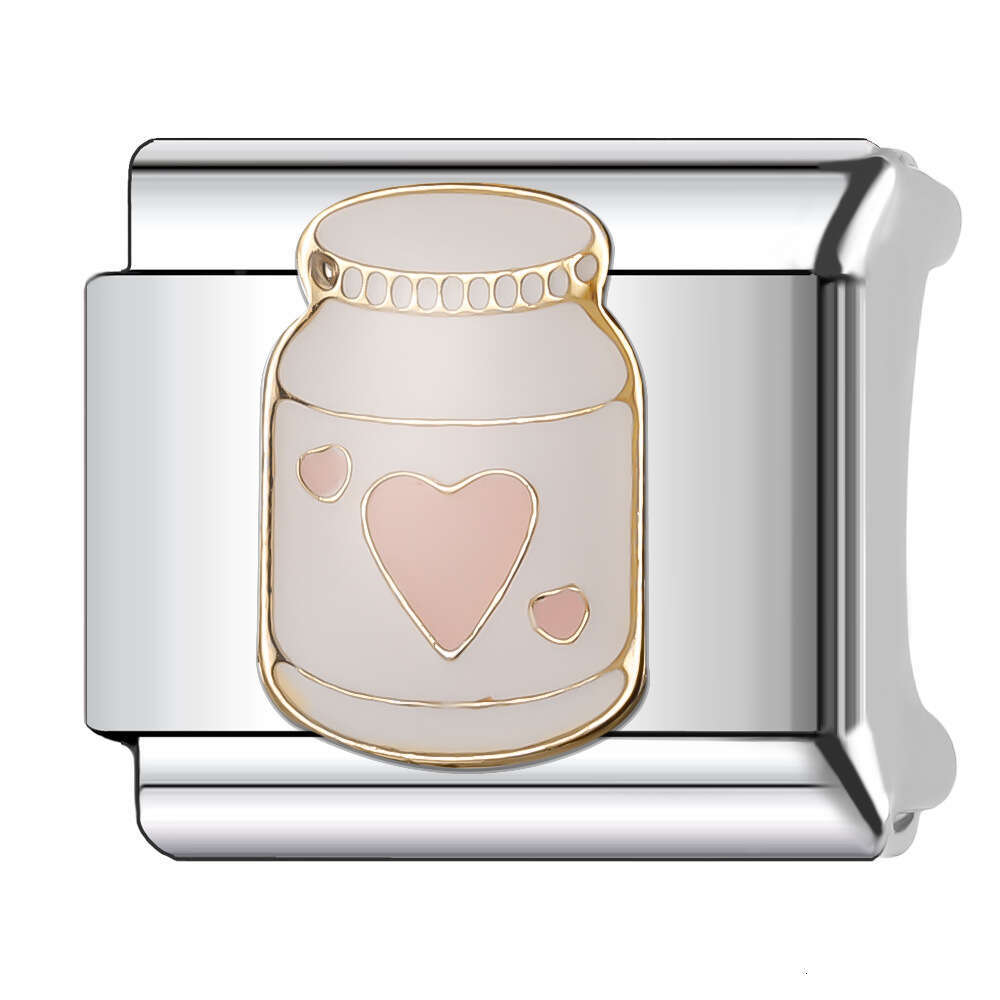 2024 New Women's Gift Grilled chicken burger Bead Italian Charms Links Beads Fit 9Mm Stainless Steel Bracelet DIY Making Jewelry