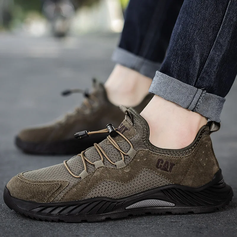 Hiking Shoes Men Summer Breathable Trekking Sneake Brown Mesh Men Brand Shoes Fashion Causal Comfortable Men Driving Shoes Zapat