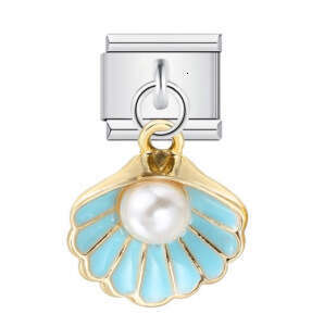 Charm Pendant Bead Bracelet Single Shell Pearl Titanium Steel Strap Chain Italian Charms Italian Charm Links Fit 9Mm Bracelet Jewelry DIY Making Gifts