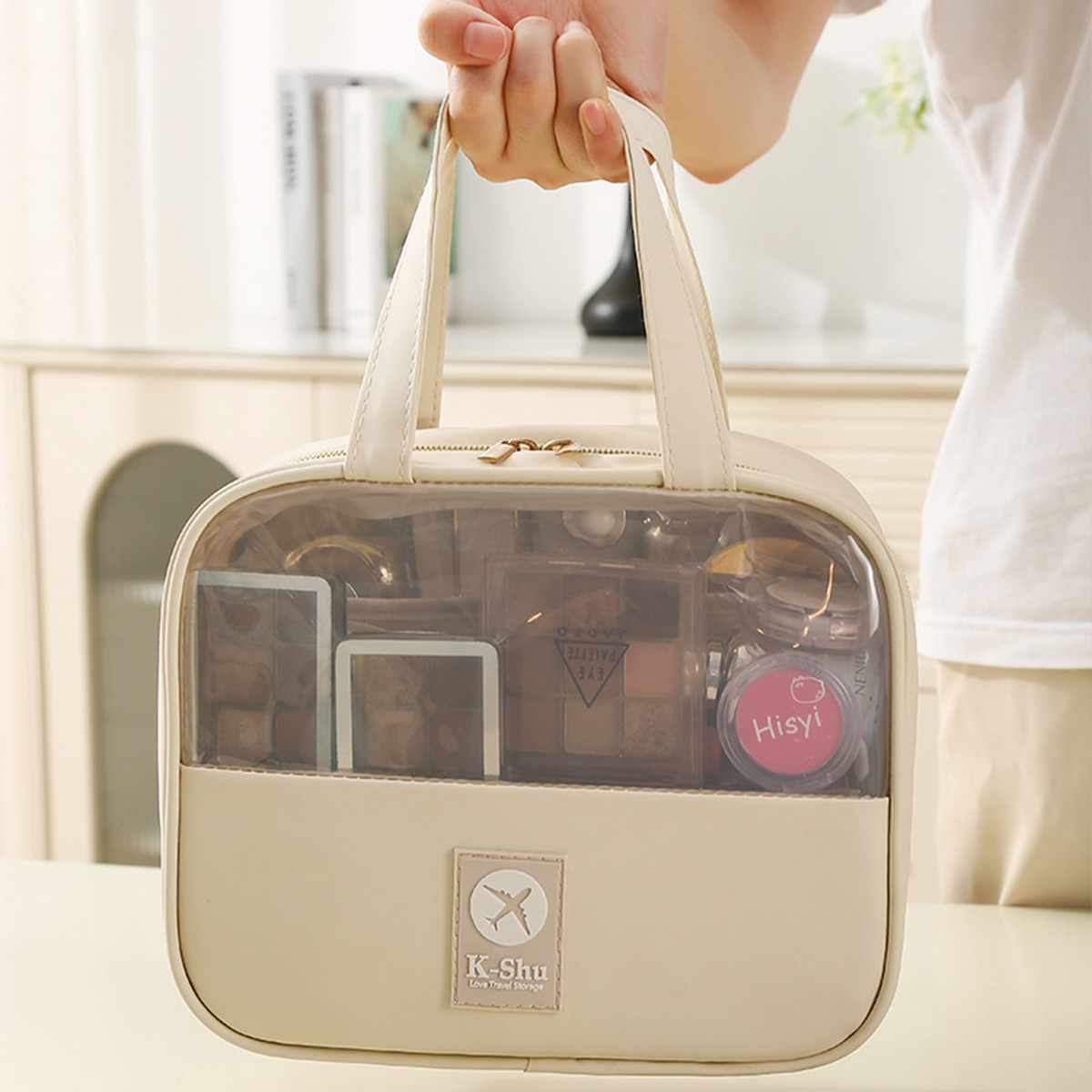 Makeup bag Large capacity portable makeup bag with three-dimensional partition new portable travel toiletry bag high-end cosmetic storage bag