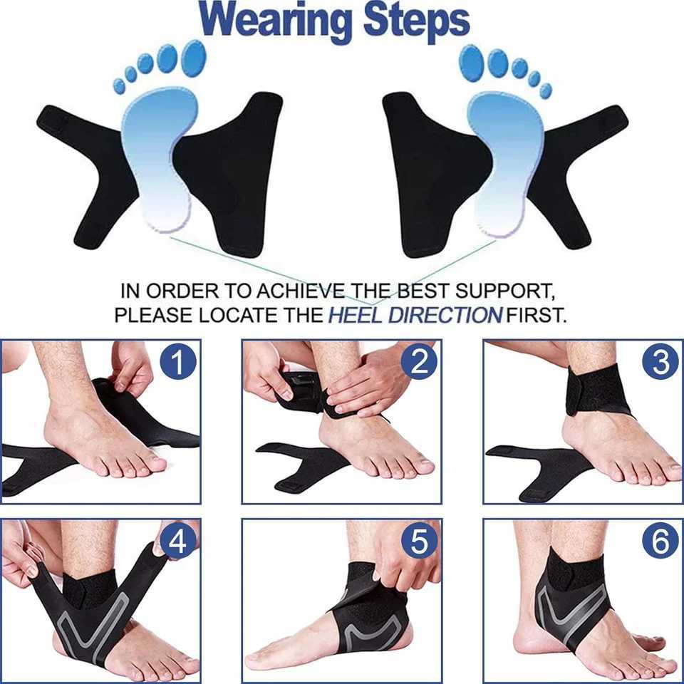 10Pair Sport Ankle Stabilizer Brace Compression Ankle Support Tendon Pain Relief Strap Foot Sprain Injury Wraps Run Basketball Y240913