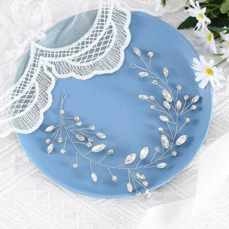 Women Wedding Bridal Hair Accessories for Party Hairband Rhinestone Hair Vine Fashion Hair Jewelry Handmade Prom Hair OrnamentsX240913