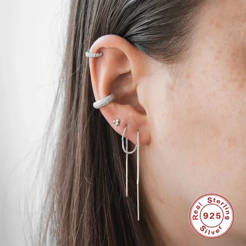 Real 925 Sterling Silver Ear Cuff C shape AAAAA Zircon Clip on Earrings For Women Fine Jewelry Cartilage No Piercing Earcuffs W5X240913