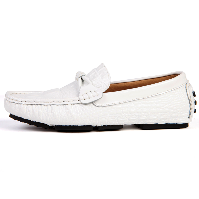 New Mens Loafers Genuine Leather White Casual Car Driving Shoes Men Flats Luxury Loafer Men's Shoes Brand Man Slip On Flats Male