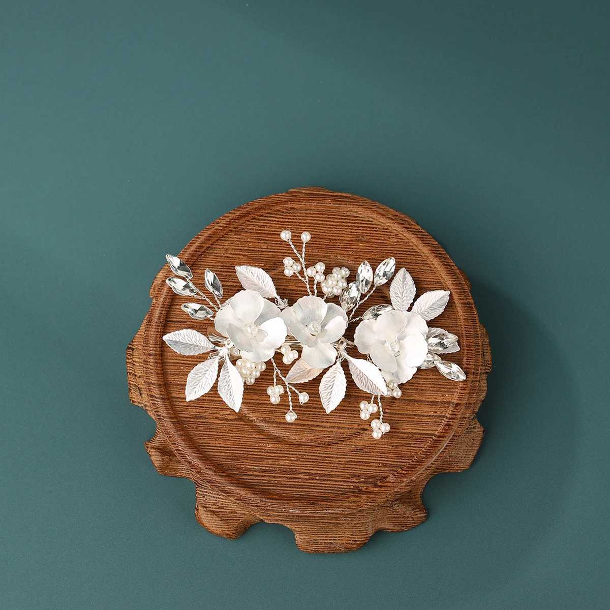 Crystal Bridal Wedding Hair Comb Pearl Bridal Hair Piece Rhinestone Hair Ornament for Women and GirlsX240913