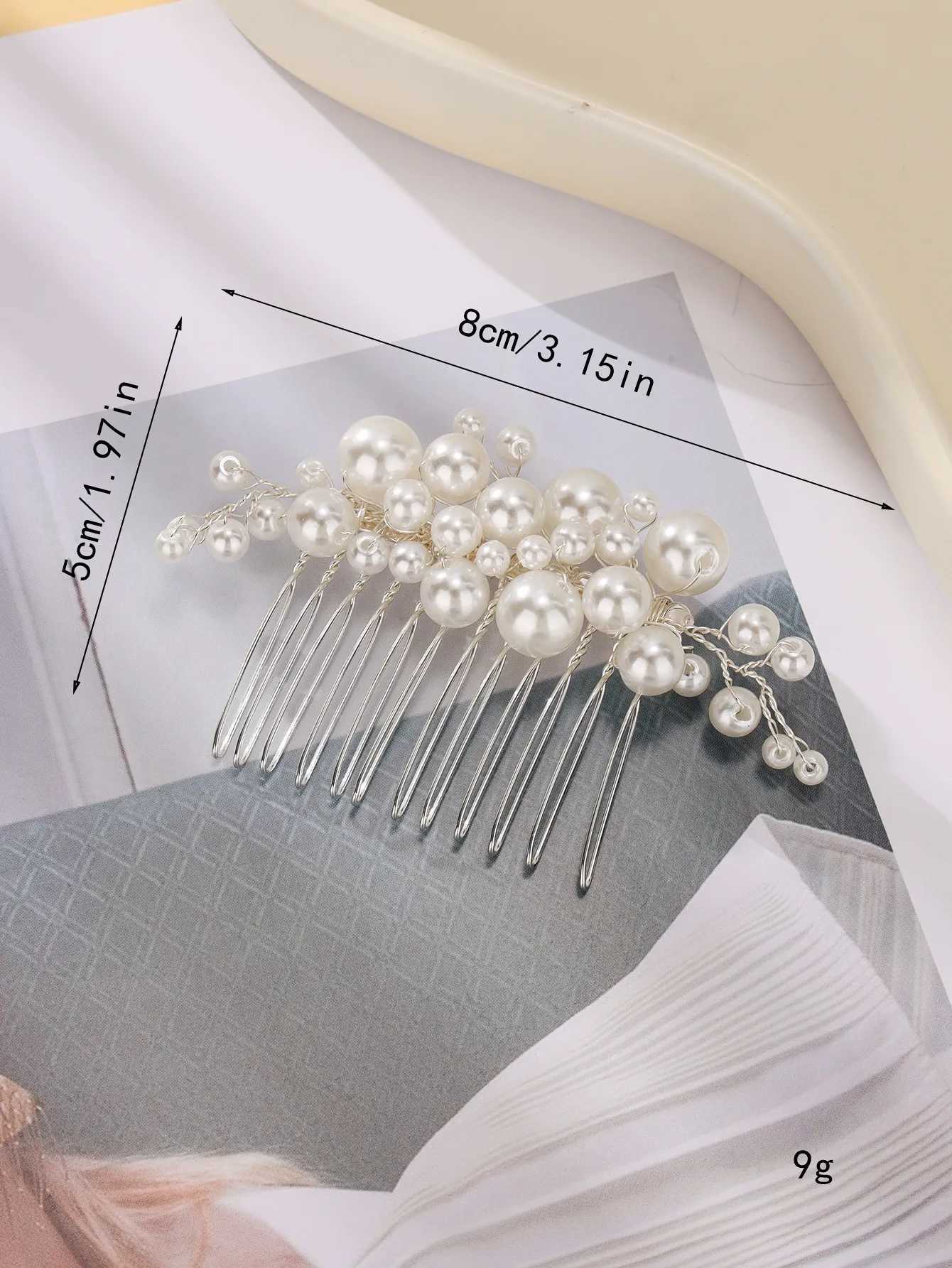Elegant pearl wedding hair comb bridal side comb piece wedding hair ornament for women and girlsX240913
