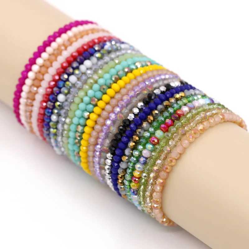Colorful Crystal Bead Bracelet Fashion Womens Watch Jewelry Multi Color Combination Bracelet Bohemian Accessories Gift W240913