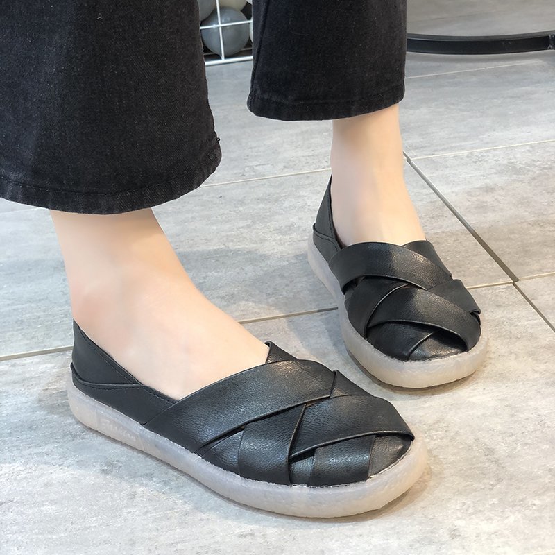 leather 20212021Genuine ladies Oxford loafers solid white women new arrival casual flats woman shoes c705