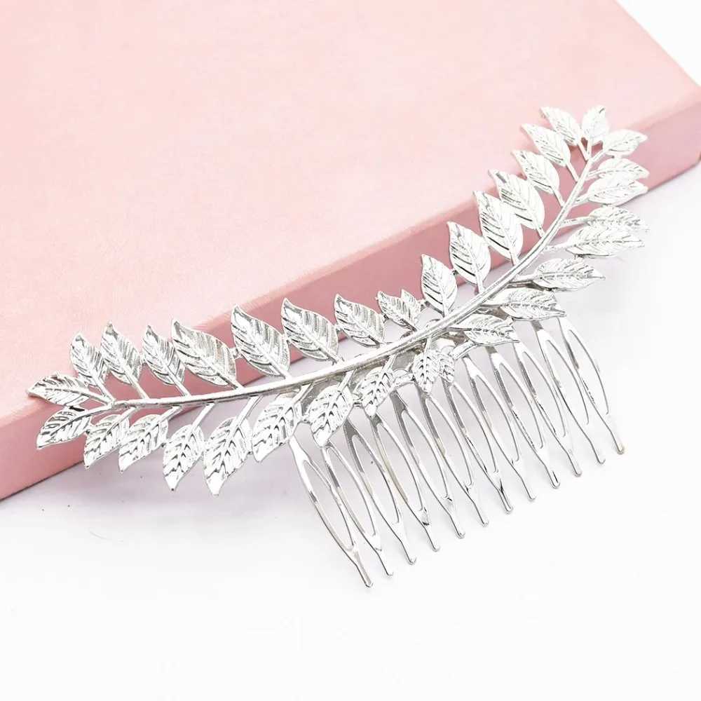 Greek Goddess Leaf Hair Combs For Women Metal Leaf Hairpins Jewelry Bridal Headpiece French Wedding Engagement Hair AccessorieX240913