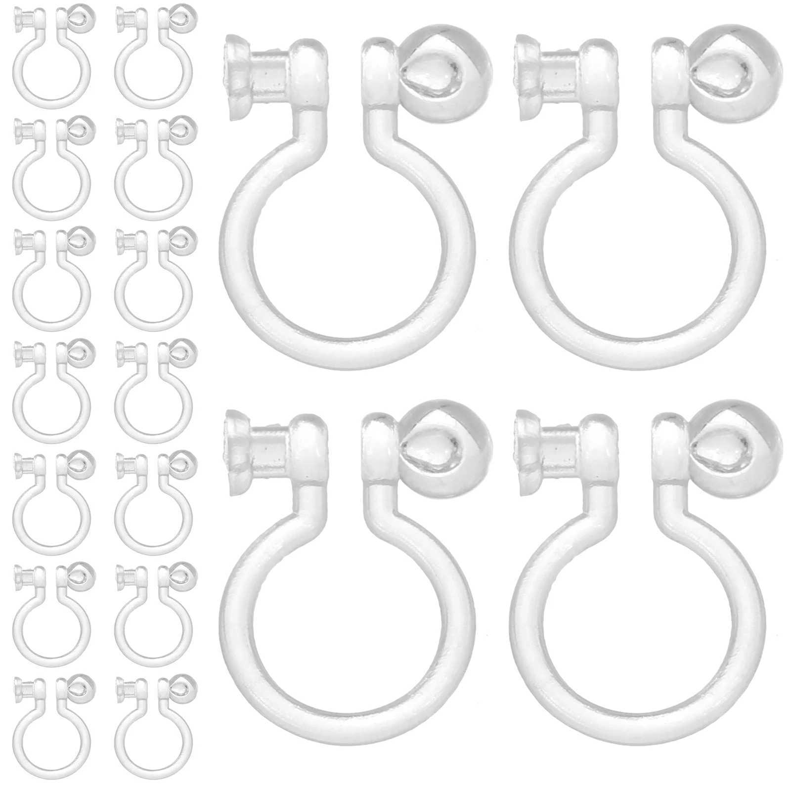 50 Pcs Earring Converter DIY Clip Material Crafting No Piercing Earrings Clip-on Plastic for Jewelry Making ClipsX240913
